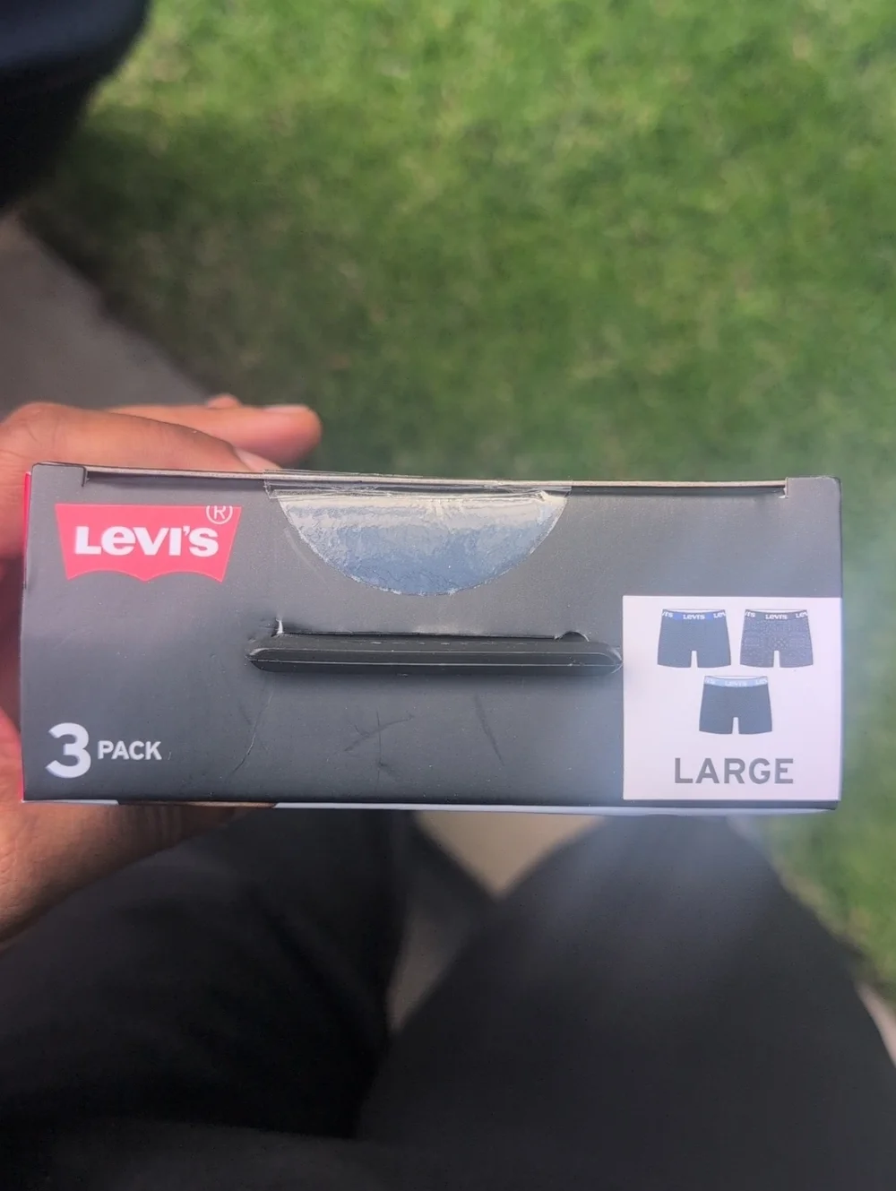 Levi's Men's 3-Pack Boxer Briefs - Black & Blue Size Large